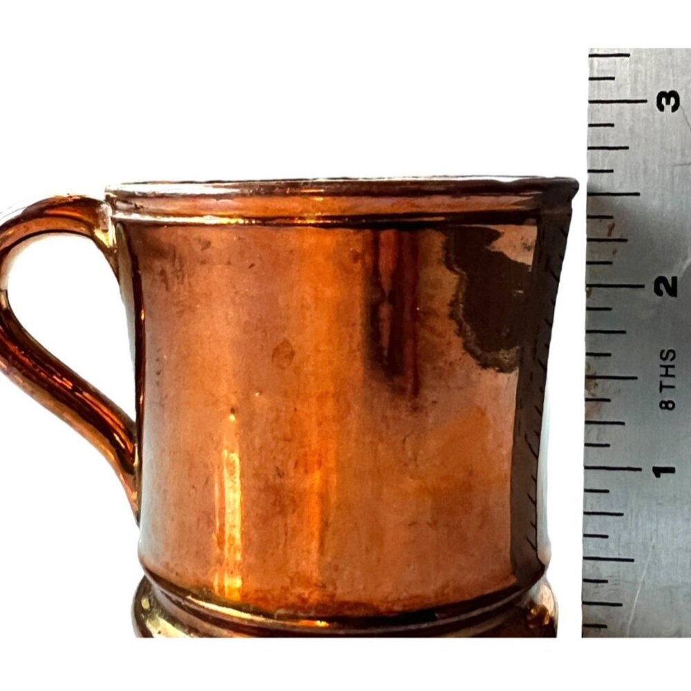 Vintage copper Glazed Cup with porcelain Interior - Picture 3 of 10